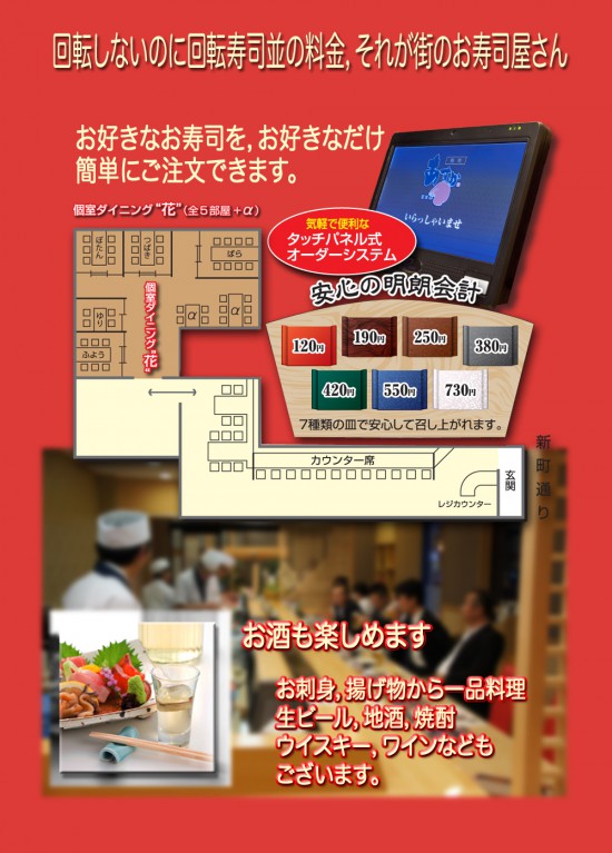 タッチパネル式オーダーシステム 安心の明瞭会計